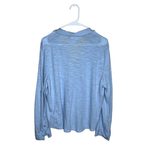 NEW Caslon Roll Sleeve Knit Button Up Shirt sz L in Blue Cornflower - Picture 5 of 12